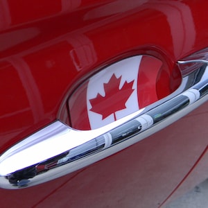 Drapeau canidian Maple Leaf Auto voiture accessoire porte poignée couverture gratter gardes Universal Fit 4 portes Pack Made in USA nouveau