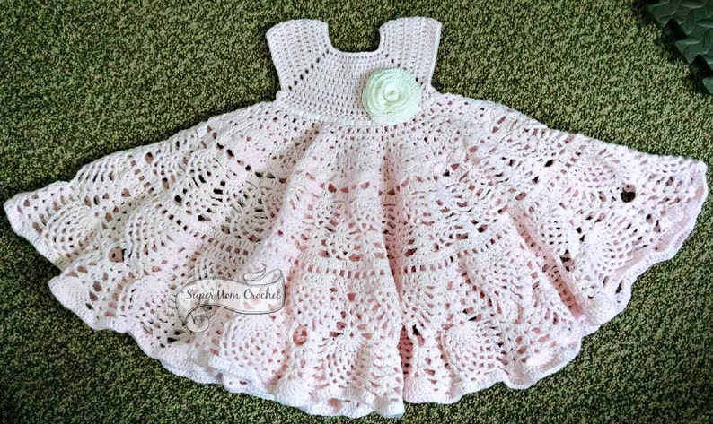 Pineapple Lace Crochet Baby Dress Pattern | Etsy