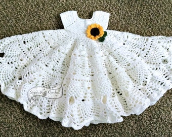 Pineapple Lace Crochet Baby Dress Pattern