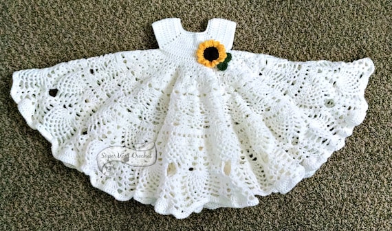 lacy crochet baby dress pattern