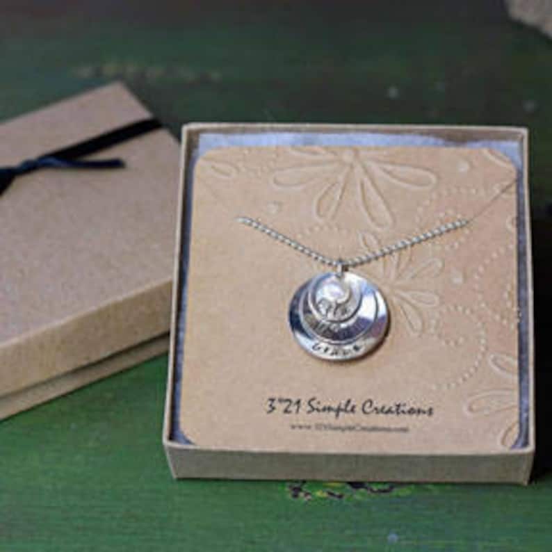 Birth Flower Jewelry with Personalized Name Lotus Flower Necklace for July Gift for Mom or Girl Artisan Handmade Sterling Silver
