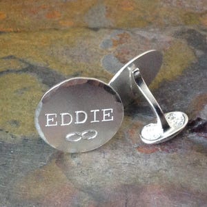 Sterling Silver Cuff Links, Custom Design, Name or Initials, Present for Dad, Godfather, Personalized Bridal Party Gift, Artisan Handmade,