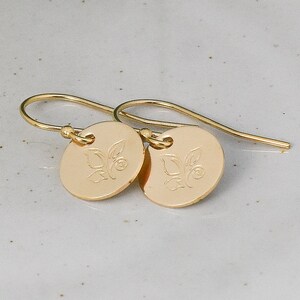 Swirly Leaves Earrings, Gold or Sterling Silver Jewelry, Botanical Design, Petite Minimalist Style,  French Hook or Leverback Small Dangle