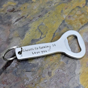 Custom Bottle Opener, Personalized Key Chain, Groomsmen, Men&#39;s Gift for Groomsmen, Graduations Gift for Beer Bottle, Present 21st Birthday