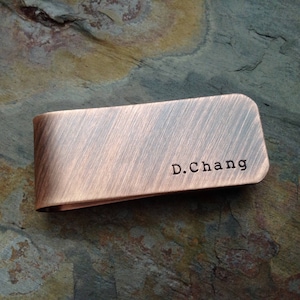 Personalized Money Clip, Full Name, Rustic, Custom Copper Wallet Clip, Graduation Gift for Him, Christmas Present, Birthday Gift, Antiqued