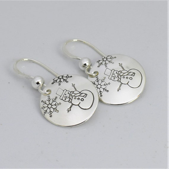 Sterling Silver Satin Finish Dangle Snowflake Earrings Sterling Silver Satin Finish Dangle Snowflake Earrings