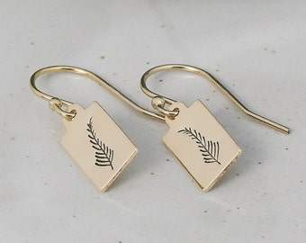 Artistic Feather Earrings, Gold or Sterling Silver Jewelry, Botanical Design, Petite Minimalist Style,  French Hook Leverback Small Dangle