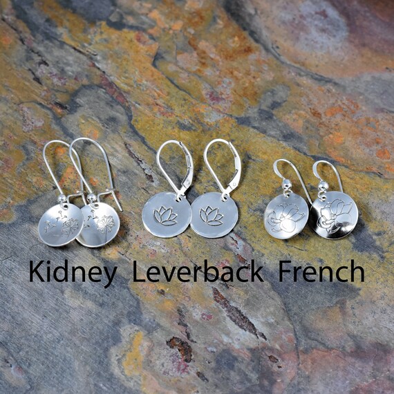 Compass Stud Earrings with Hammered Finish Sterling Silver Compass Stud Earrings with Hammered Finish Sterling Silver
