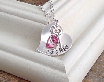 Teacher's Gift Necklace Apple Charm With Color - Etsy