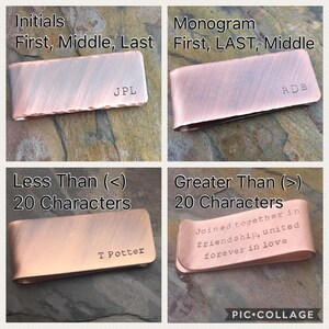 Copper Money Clip - Personalized Groomsmen Gift Set, Custom Engraved or Hand Stamped | Wedding Party, Best Man, Usher, Officiant image 15