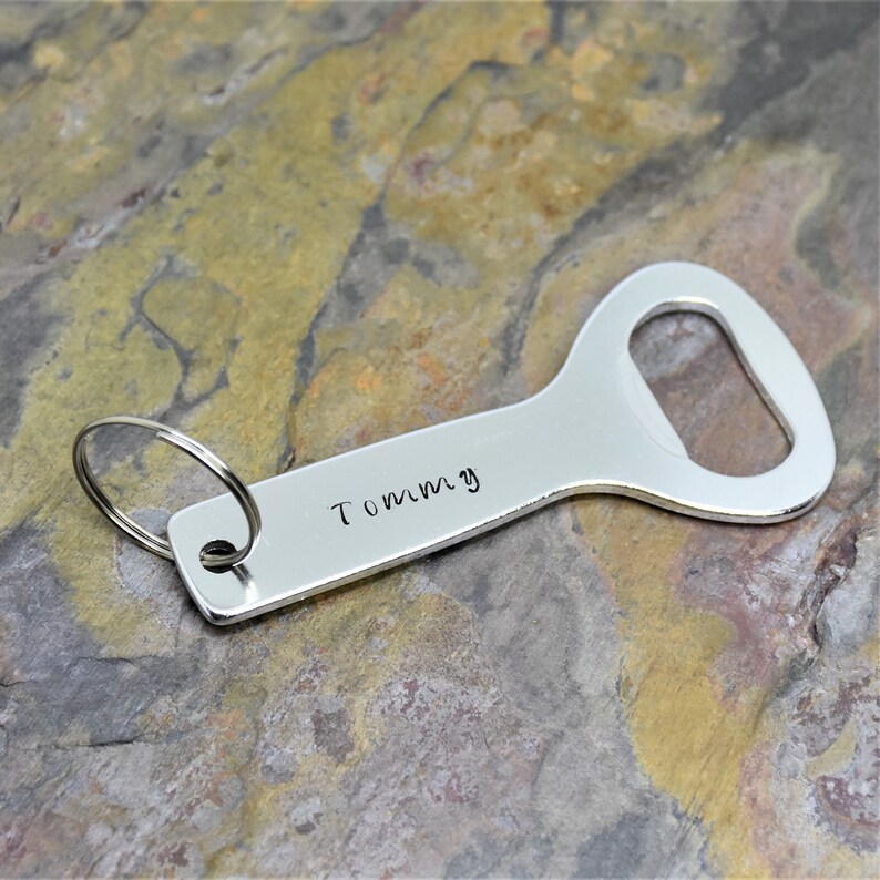 Custom Bottle Opener Personalized Key Chain Groomsmen Etsy