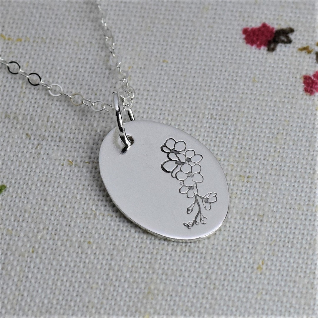 Hawthorne Flower Necklace for May Birth Flower Jewelry for Etsy