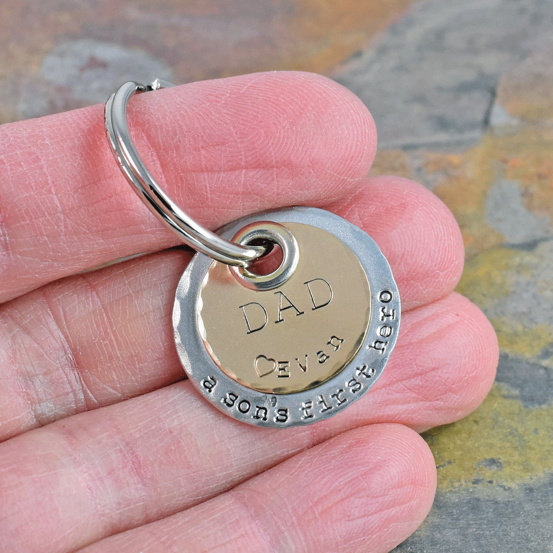 Personalized Dad Keychain A Son's First Hero Gift From Etsy