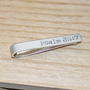 Bible Verse Tie Clip, Religious Quote, Custom Tie Bar, Baptism Confirmation Gift for Groom, Father of the Bride, Father&#39;s Day Gift for Dad