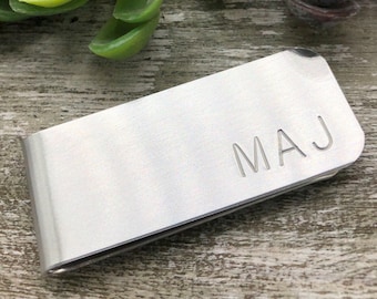 Personalized Money Clip: Custom Engraved Silver Aluminum, Groomsmen Gift