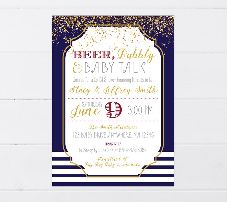 Coed Baby Shower Invitation Babyq Shower Invitation Couples Etsy