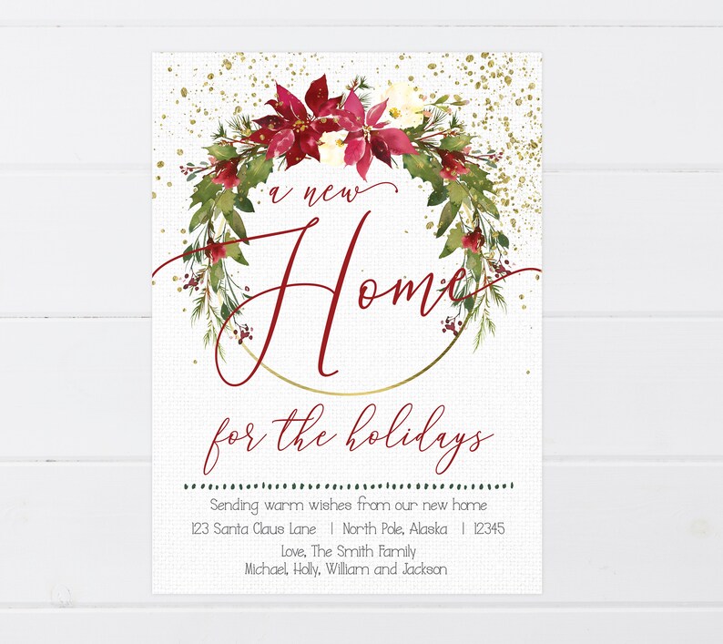 Moving Announcement Christmas Card Home for the Holidays Etsy