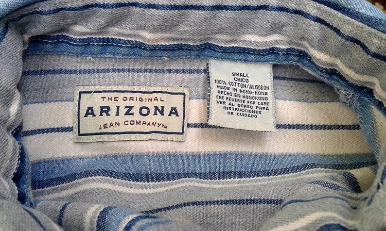 Hipster Fashion Ombre Boyfriend Shirt Arizona Jeans Denim Shirt Mens Size Small Upcycled Denim Ombre Shirt Womens Oversized Shirt