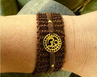 2 in 1 AUME Brown macrame bracelet