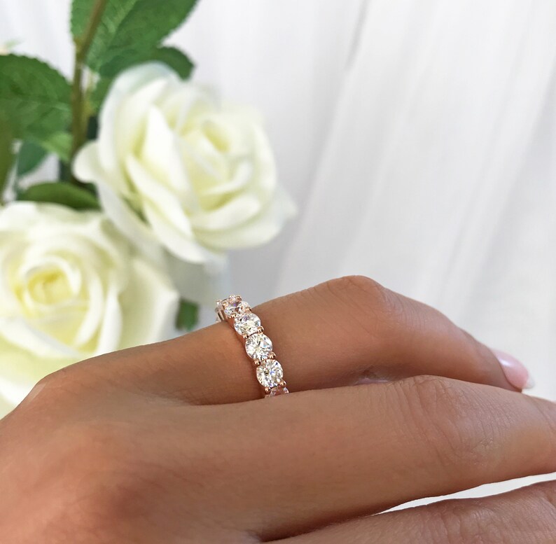 4 Ctw Full Eternity Band Engagement Ring Anniversary Wedding Etsy