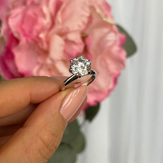 Buy 6 Prong Setting Side Stone Engagement Ring - Diamonds Factory