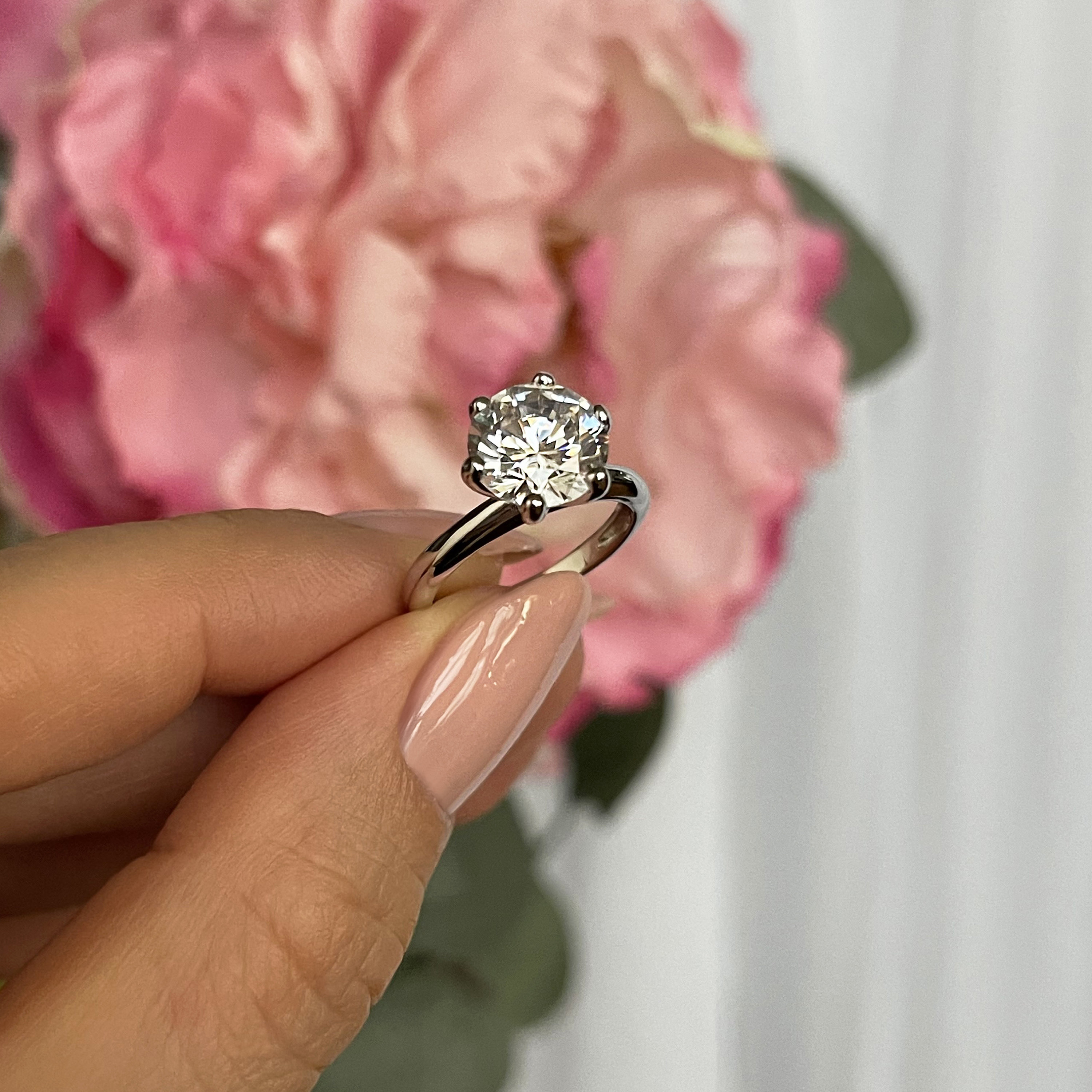 6 prong 3 sale stone engagement ring