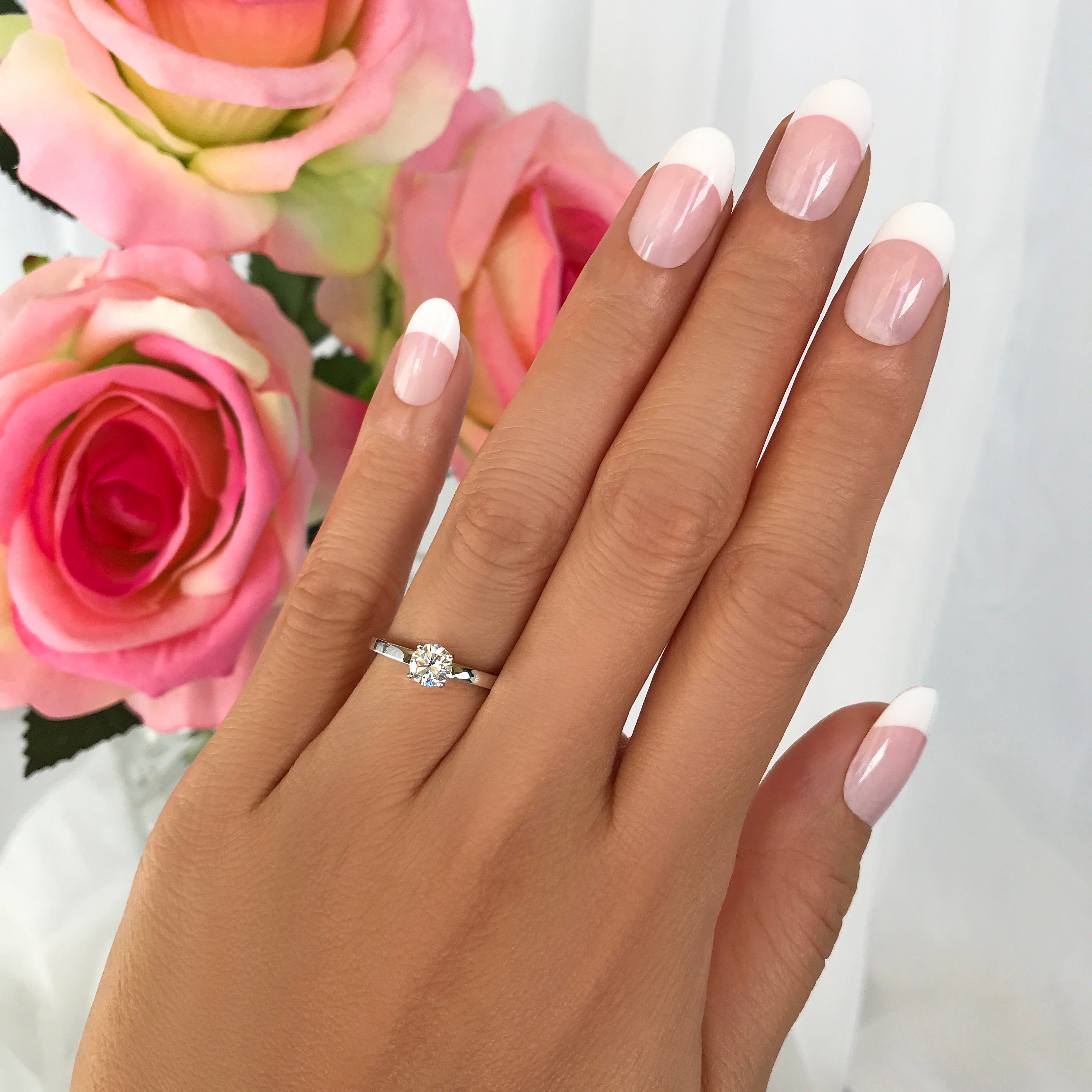 1/2 Ct Stacking Solitaire Engagement Ring Classic Wedding | Etsy