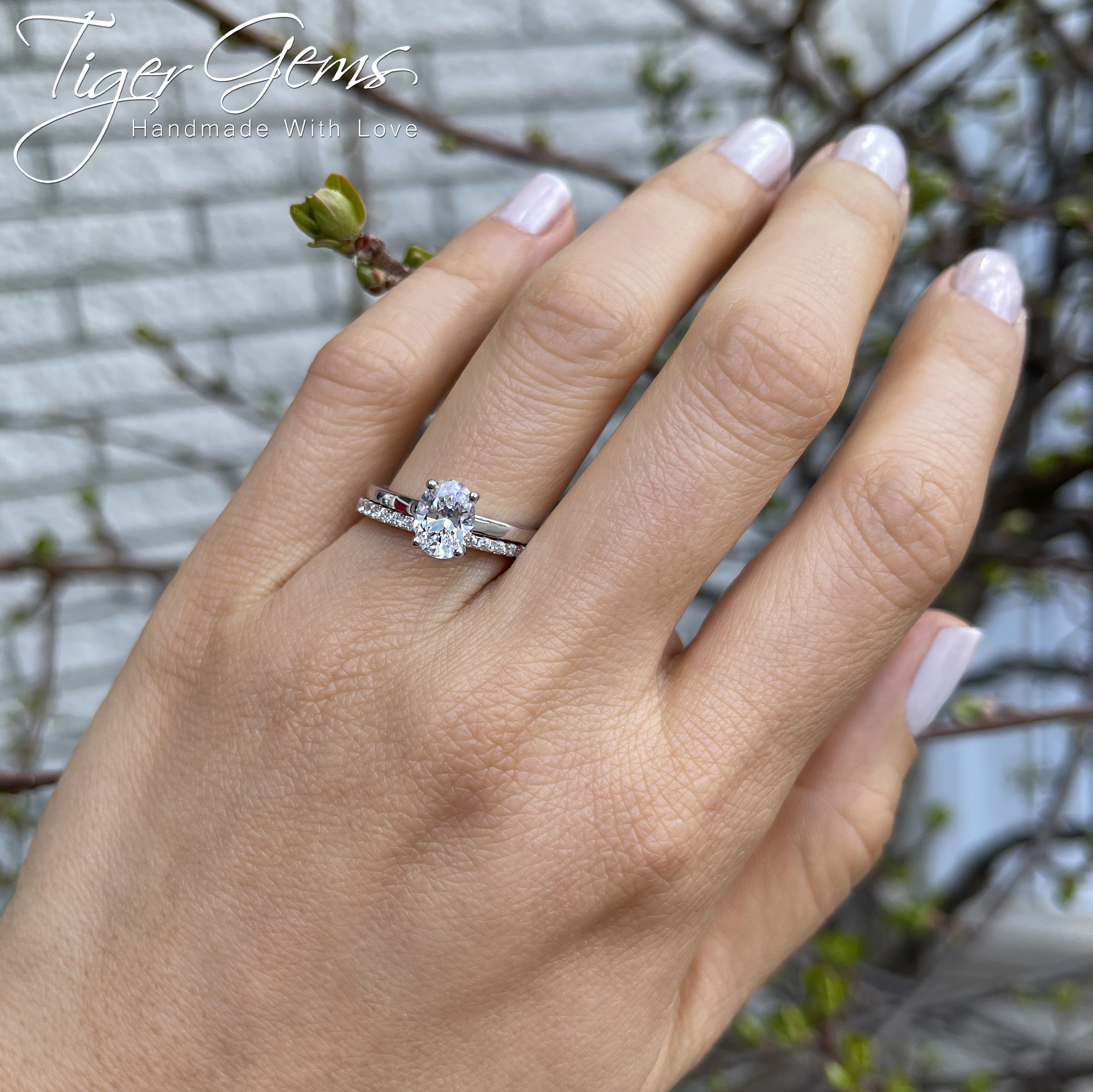 1.2 Ct Classic Oval Bridal Set 4 Prong Solitaire Engagement Ring