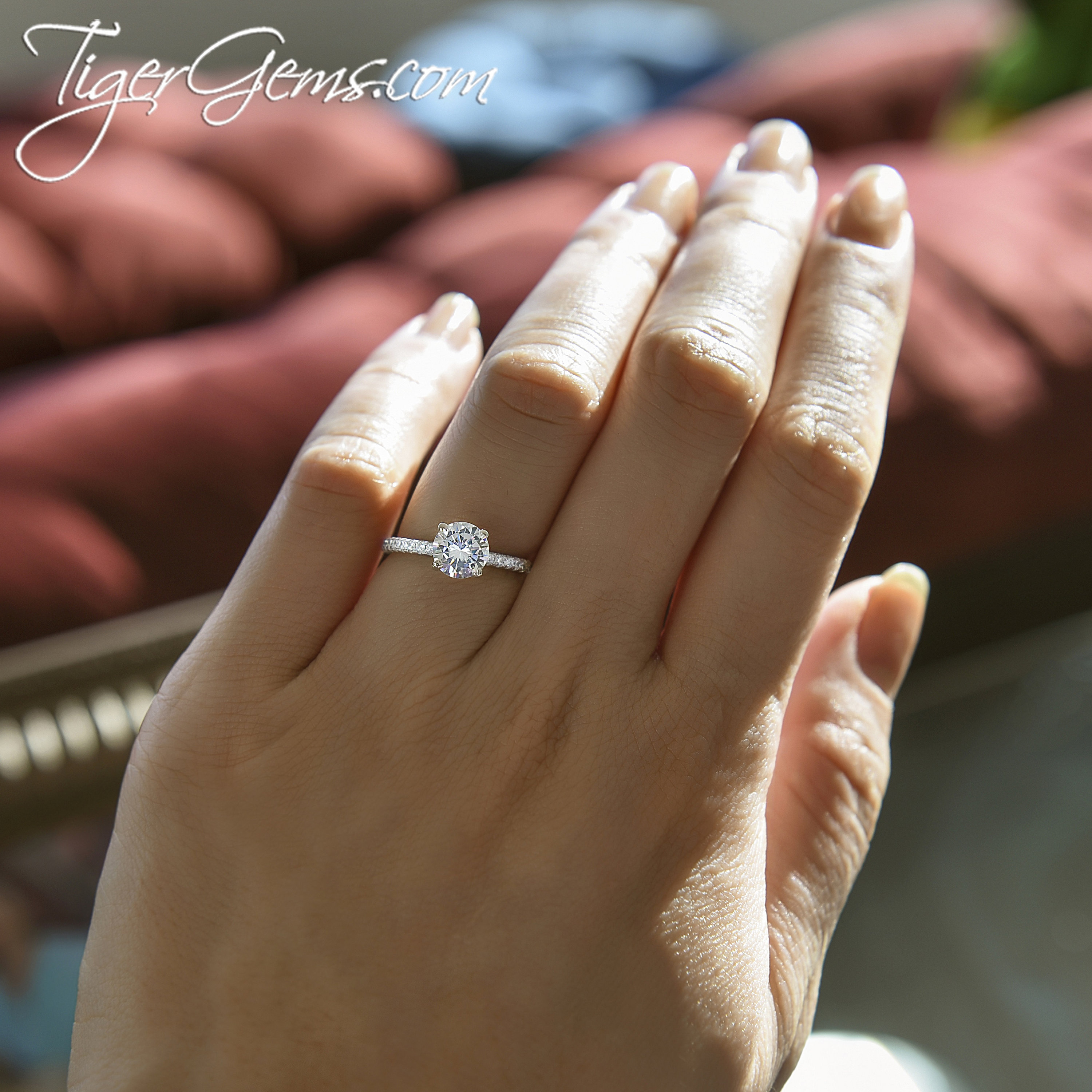 Anello Dell'eternità Con Diamanti Simulati Art Déco, Argento - Foto 4