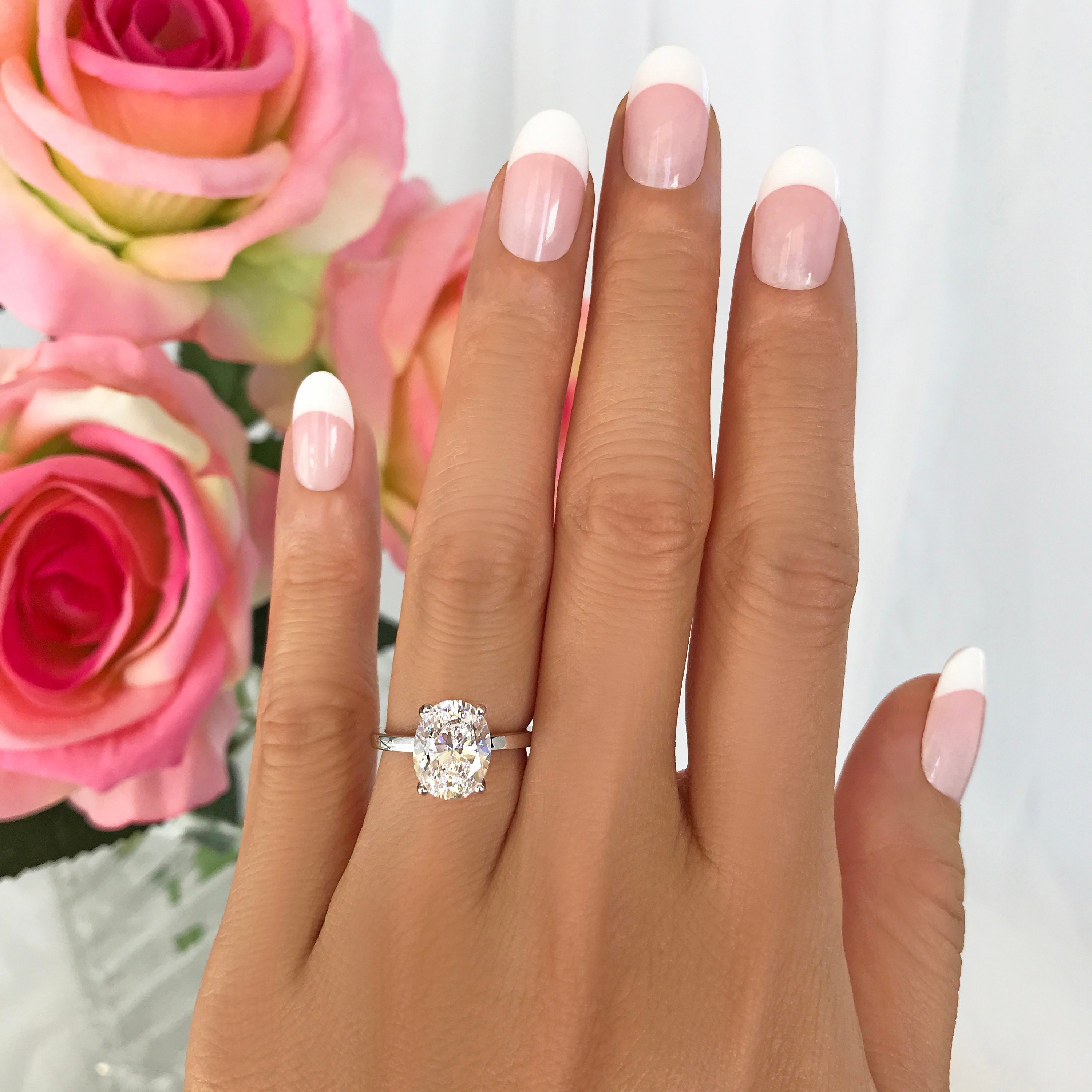 4 prong cheap oval engagement ring