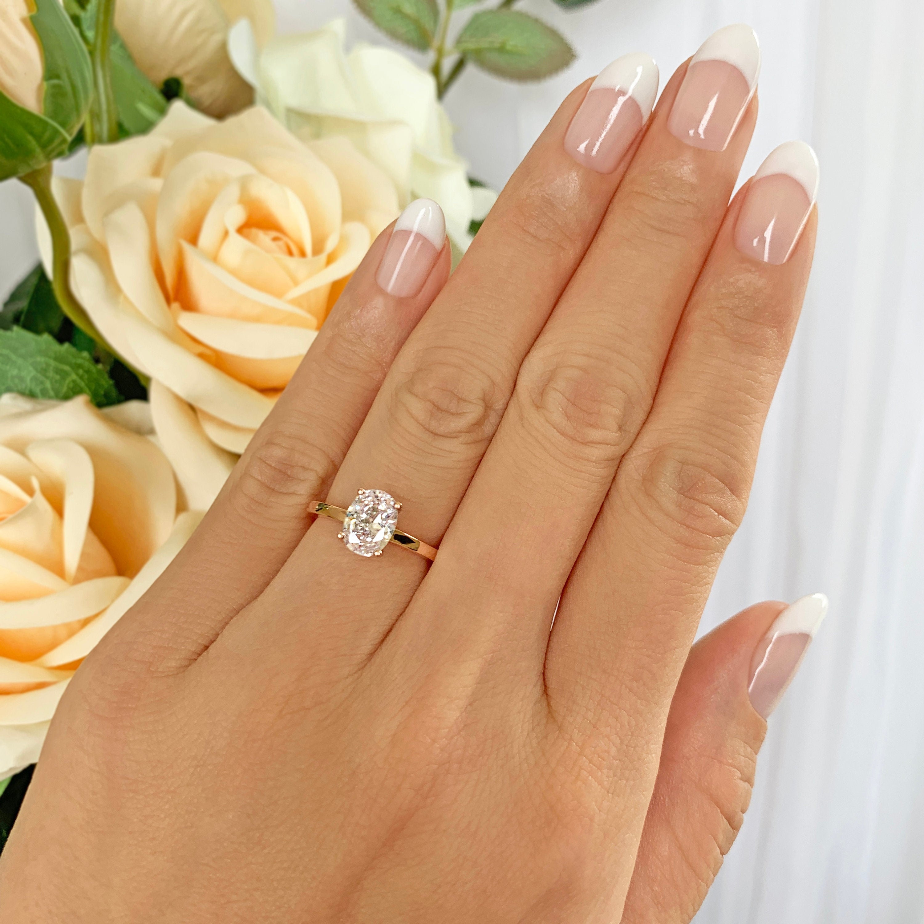 1.2 Ct Oval Promise Ring, Oval Solitaire Engagement Ring 1.2 Ct Oval Promise Ring, Oval Solitaire Engagement Ring
