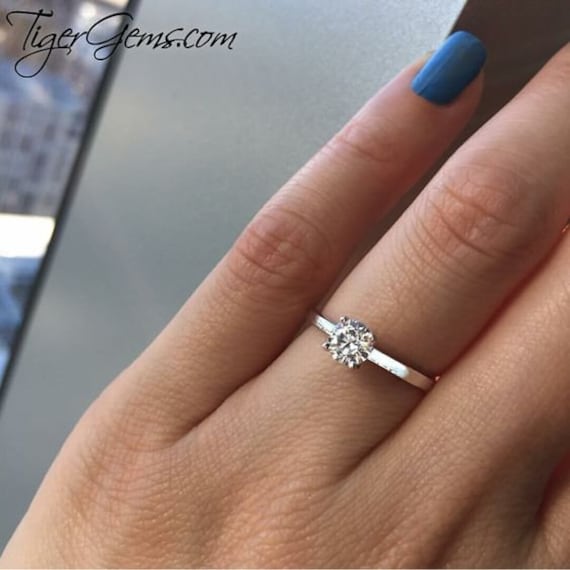 2 ct 4 Prong V Style Classic Solitaire Engagement Ring – Tiger Gems