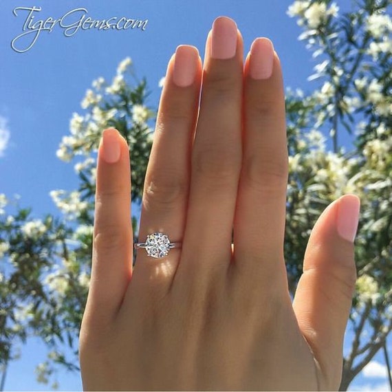 1 ct 4 Prong V Style Classic Solitaire Engagement Ring – Tiger Gems