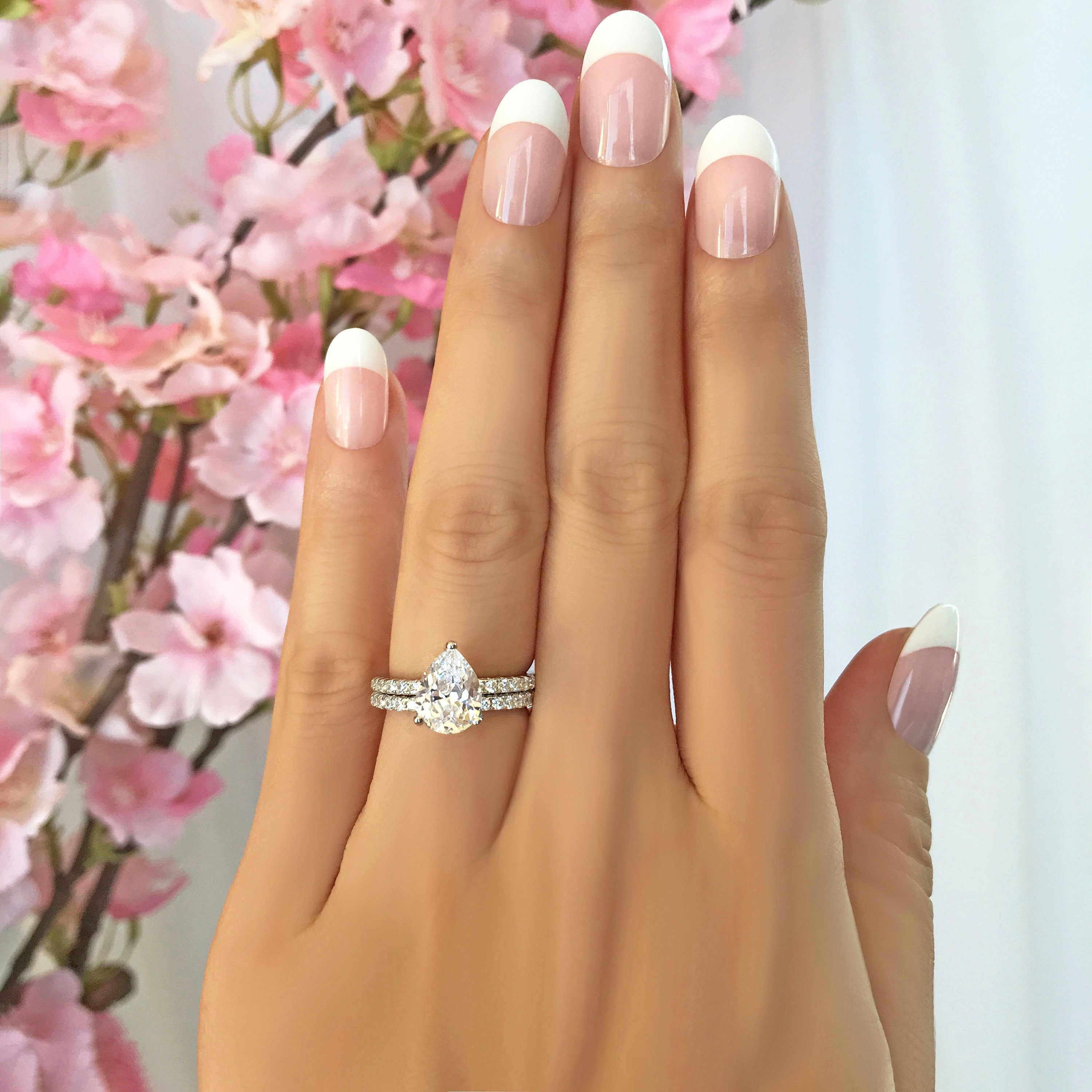 Pave wedding sale band with solitaire