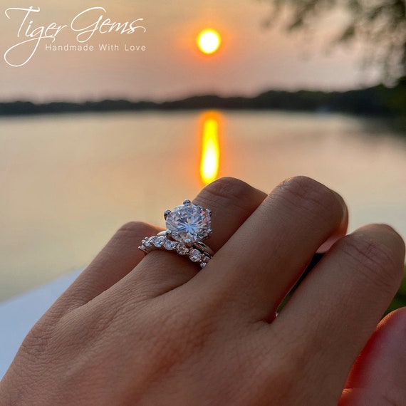Man made shop diamond wedding band
