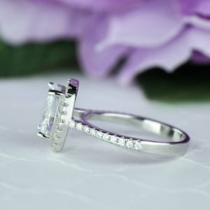 2.25 ctw Classic Oval Halo Ring, Engagement Ring, Man Made Diamond Simulants, Wedding Ring, Bridal Ring, Promise Ring, Sterling Silver image 6