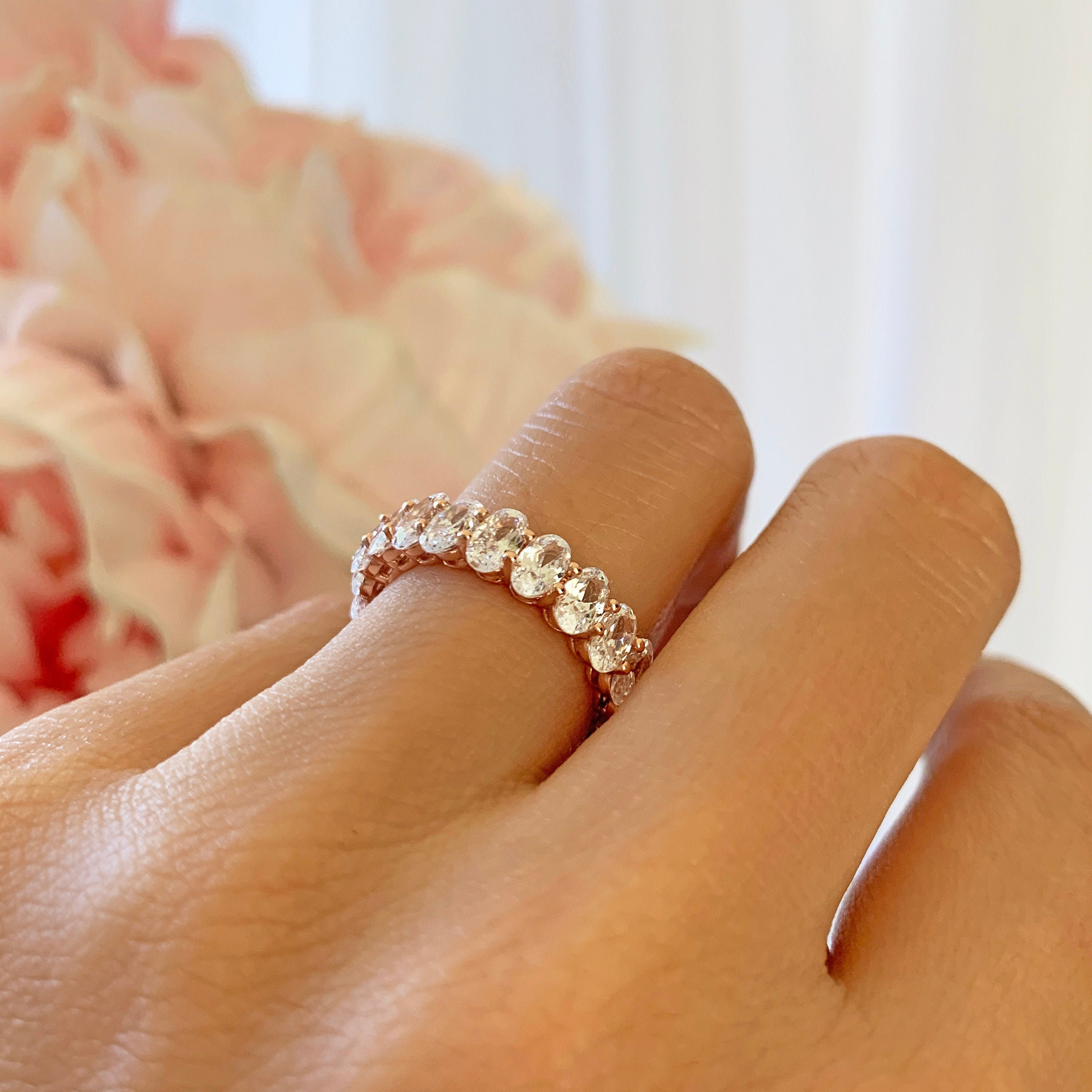 4 Ctw Oval Cut Full Eternity Ring Wedding Band Engagement Ring