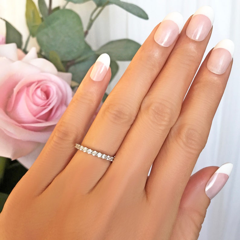 1 ctw Full Eternity Band 2mm Wedding Band Engagement Ring