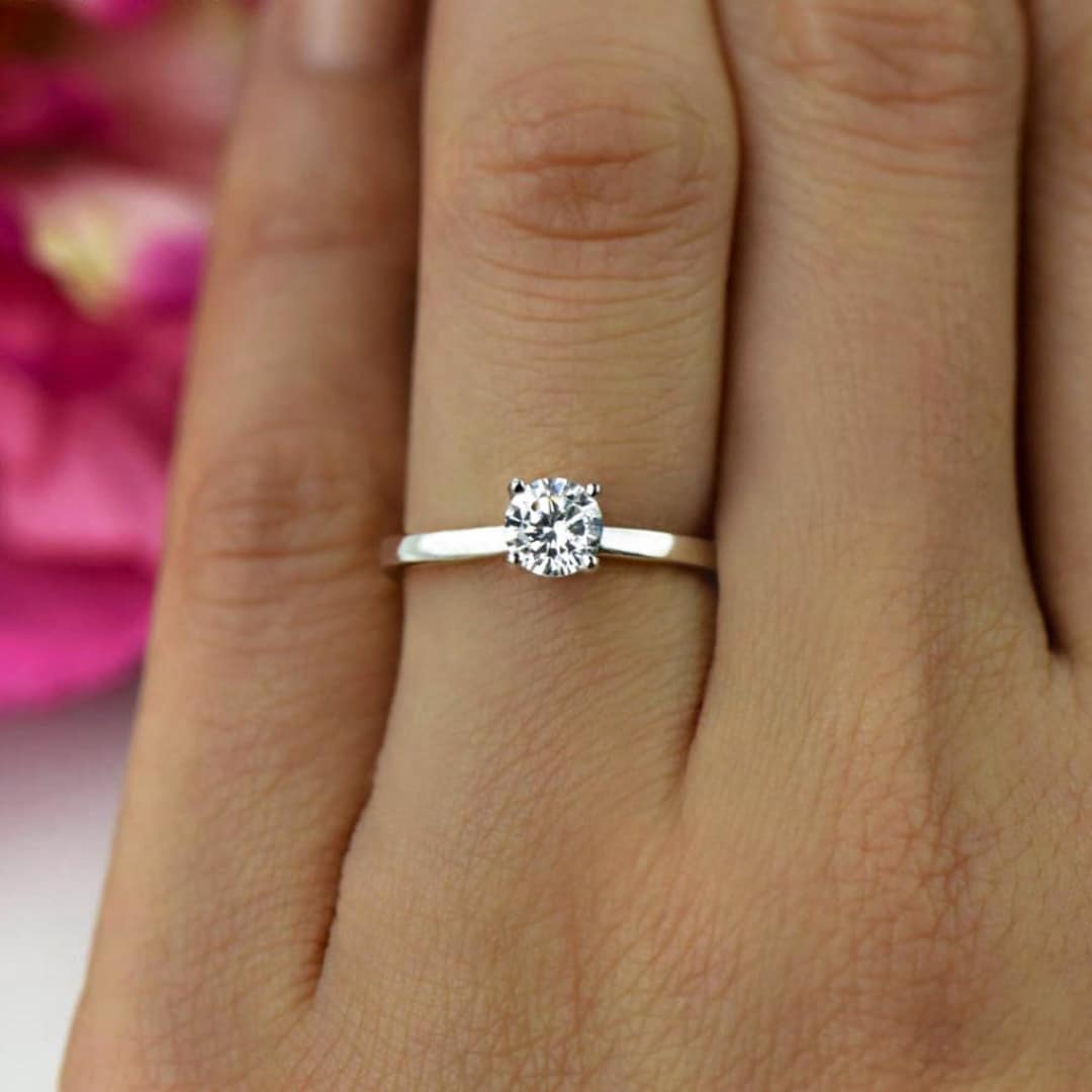 1 1/2 ctw Round Lab Grown Diamond Engagement Ring with Double Row Side  Accents - Grownbrilliance