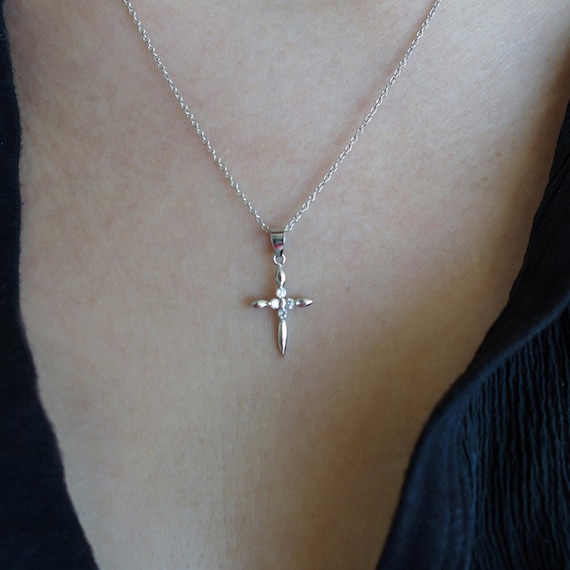 Small Cross Pendant Cross Necklace 