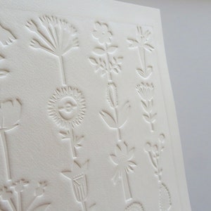 Wildflowers A3 embossed Linocut print