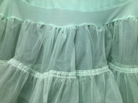 Vintage Crinoline Petticoat, Mint Green FULL, Sma… - image 4