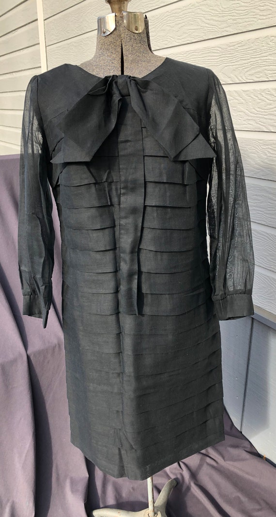 1960's black cocktail dress by Jo Lester