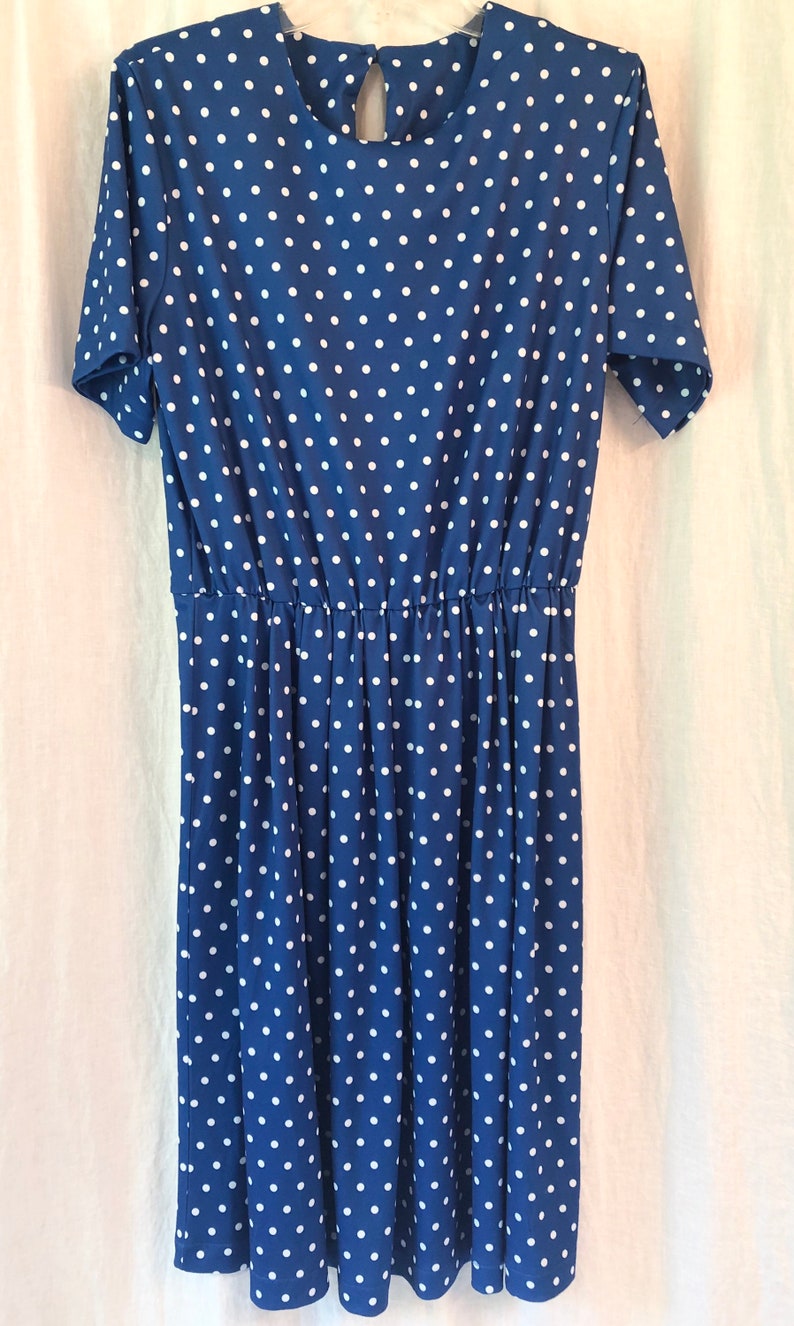 Bright blue with Polk a dots Vintage Dress
