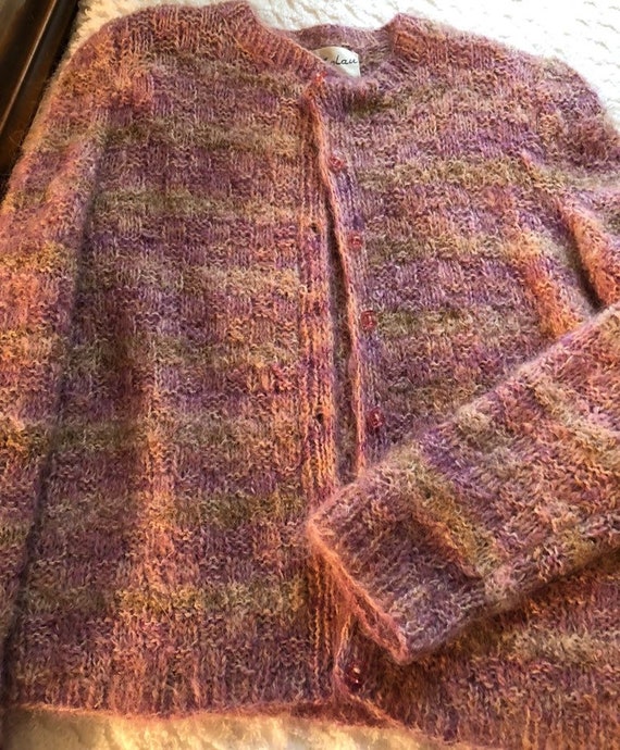 Vintage mohair and wool striped cardigan , by Nat