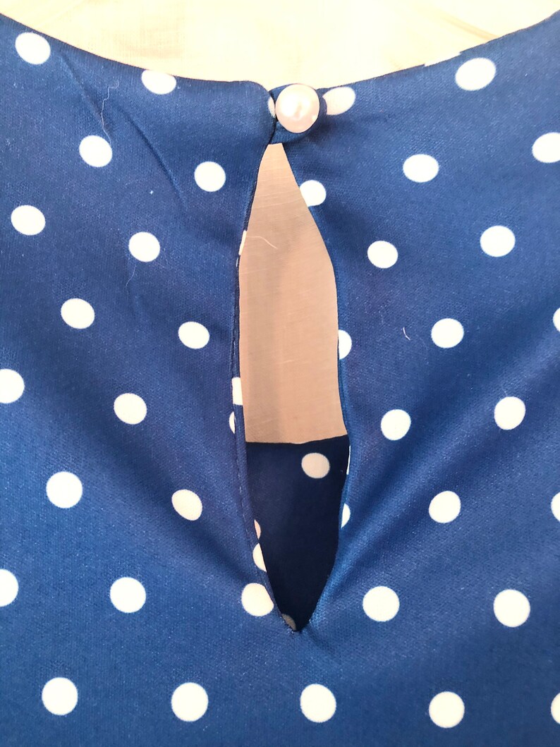 Bright blue with Polk a dots Vintage Dress