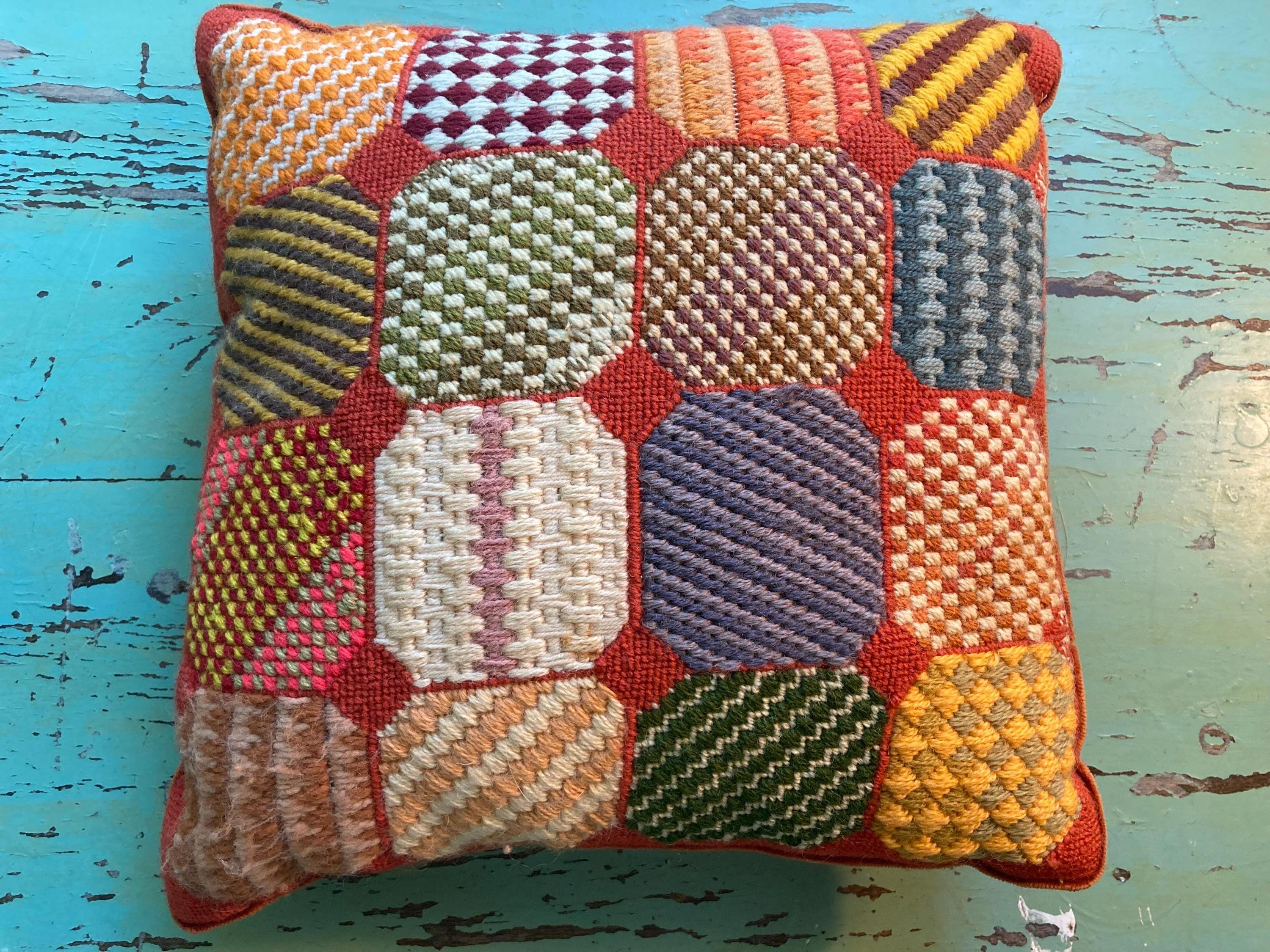 Broderie Crewel Par Cathy - Fleurs Automne/hiver, Encadrée 2x2, Neuve, Thème Floral
