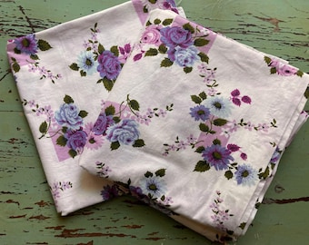 Vintage Purple Floral, 1950's Curtain, and extra fabric