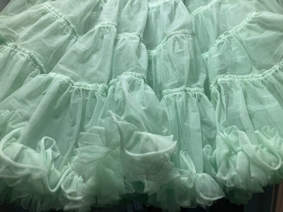 Vintage Crinoline Petticoat, Mint Green FULL, Sma… - image 3