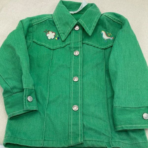 Vintage Health-tex corduroy jacket , green with appliqué